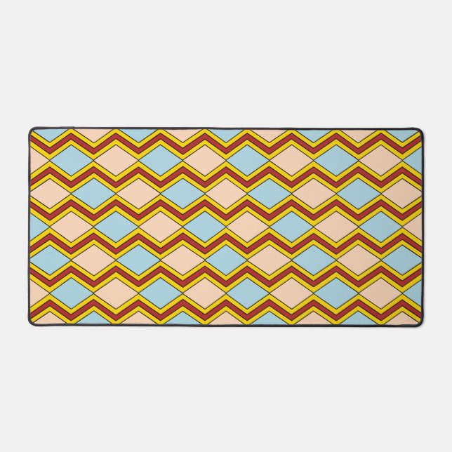 Zigzags and Diamonds Abstract Art Desk Mat (Front)