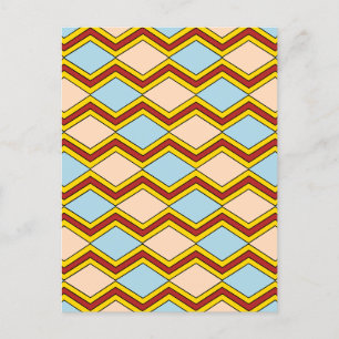 Zigzags and Diamonds Abstract Art Postcard
