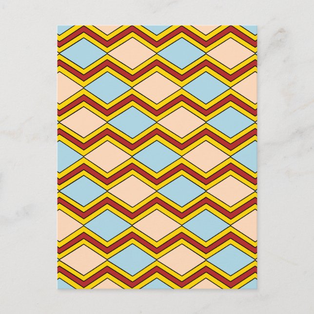 Zigzags and Diamonds Abstract Art Postcard (Front)