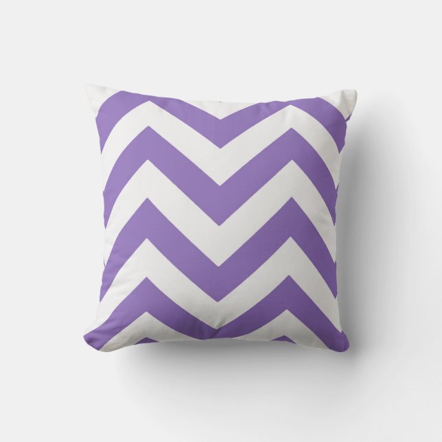 Zigzags in Purple Lavender Cushion (Front)