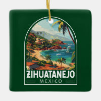 Zihuatanejo Mexico Travel Art Vintage