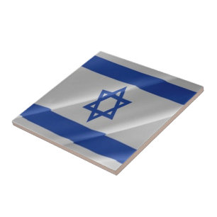 zIL002 Israel, waving FLAG Israel, Ceramic Tile