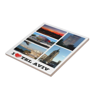 zIL007 i love TEL AVIV, Israel Middle East, Ceramic Tile