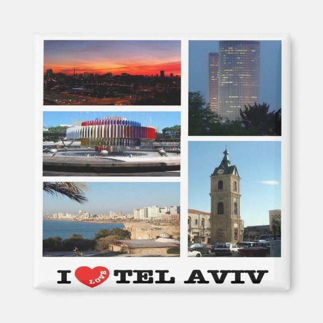 zIL007 i love TEL AVIV, Israel Middle East, Fridge Magnet (Front)