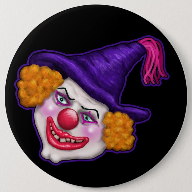 Zilko the Creepy Clown | Halloween Fun 6 Cm Round Badge (Front)