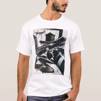 ZIMAD BLACK AND WHITE SPRAYPAINT GRAFFIT Z T-SHIRT
