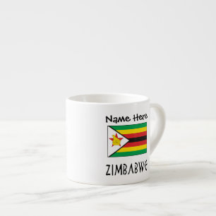 Zimbabwe and Zimbabwe Flag with Your Name Espresso Cup