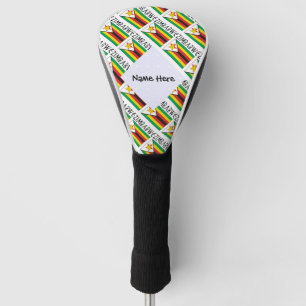 Zimbabwe and Zimbabwean Flag Tiled with Your Name Golf Head Cover