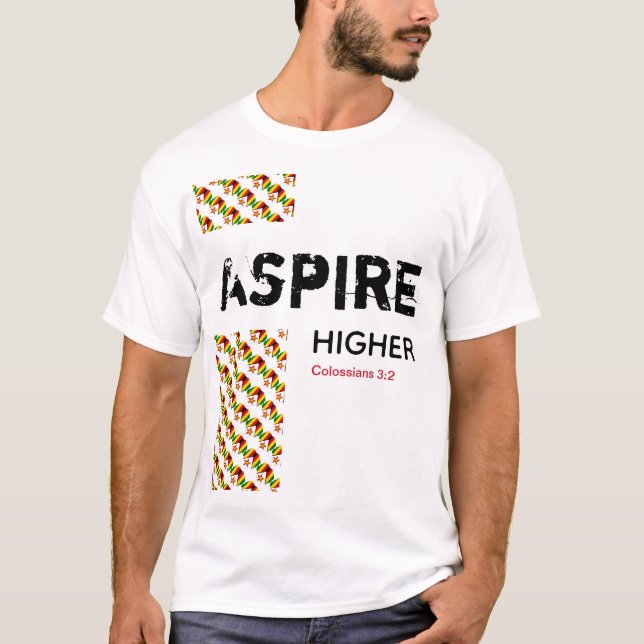 Zimbabwe ASPIRE HIGHER Christian Scripture T-Shirt (Front)