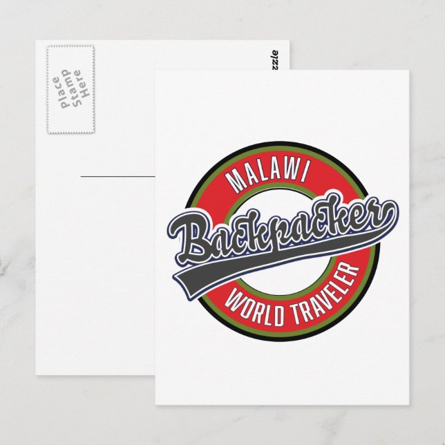 Zimbabwe backpacker world traveller logo. postcard (Front/Back)