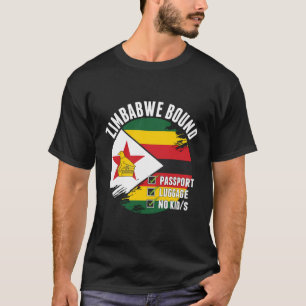 Zimbabwe Bound Country Travel Zimbabwean Flag Vaca T-Shirt