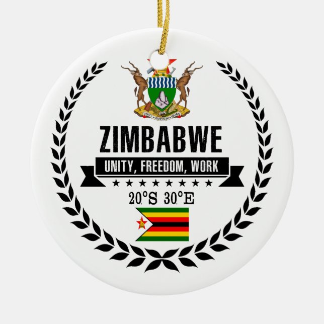 Zimbabwe Ceramic Tree Decoration (Front)