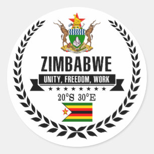 Zimbabwe Classic Round Sticker