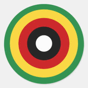 Zimbabwe country roundel flag symbol circle army a classic round sticker