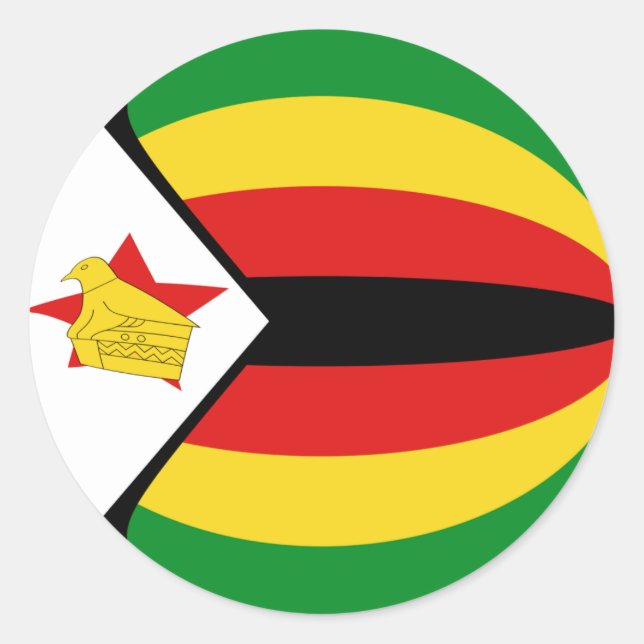 Zimbabwe Fisheye Flag Sticker (Front)