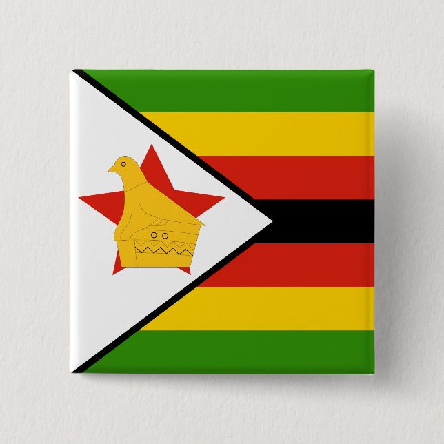 Zimbabwe Flag 15 Cm Square Badge (Front)