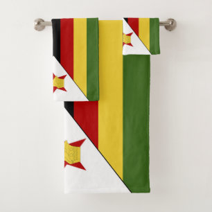Zimbabwe flag bath towel set