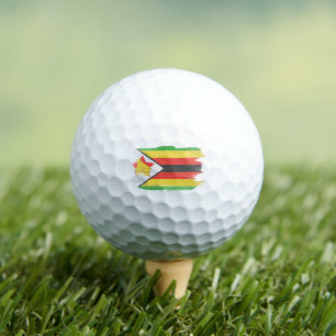 Zimbabwe flag brush stroke, national flag golf balls