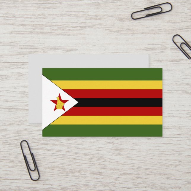 Zimbabwe flag business card (Front/Back In Situ)