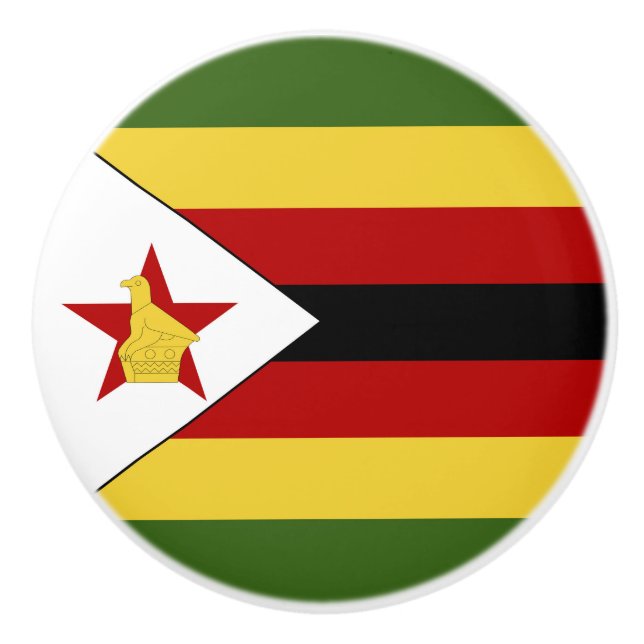 Zimbabwe flag ceramic knob (Front)
