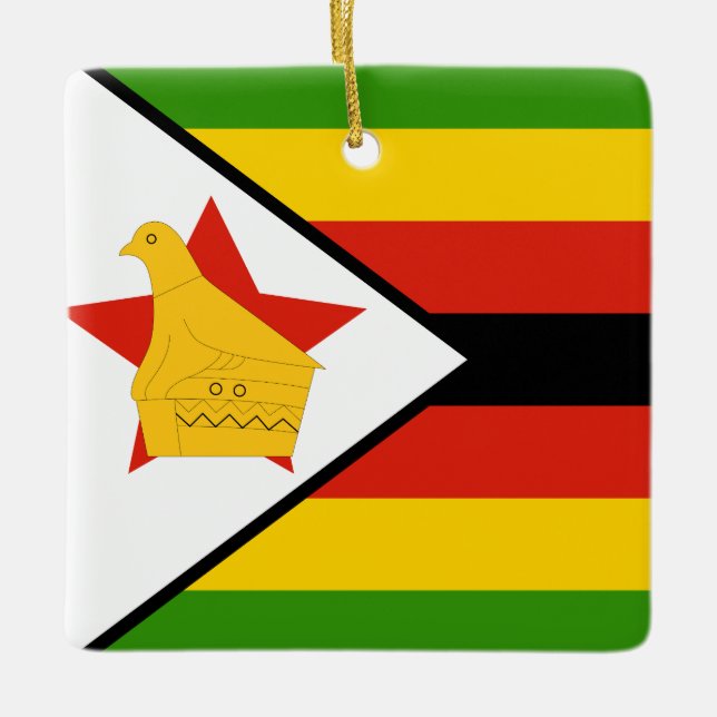 Zimbabwe Flag  Ceramic Ornament (Front)
