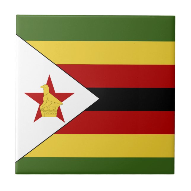 Zimbabwe flag ceramic tile (Front)