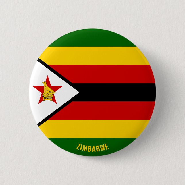 Zimbabwe Flag Charming Patriotic Button (Front)