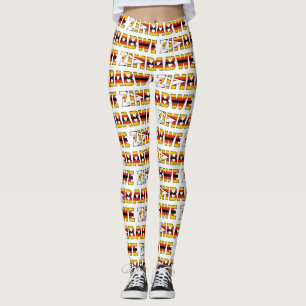 Zimbabwe Flag Colours Typography Pattern Cute Leggings