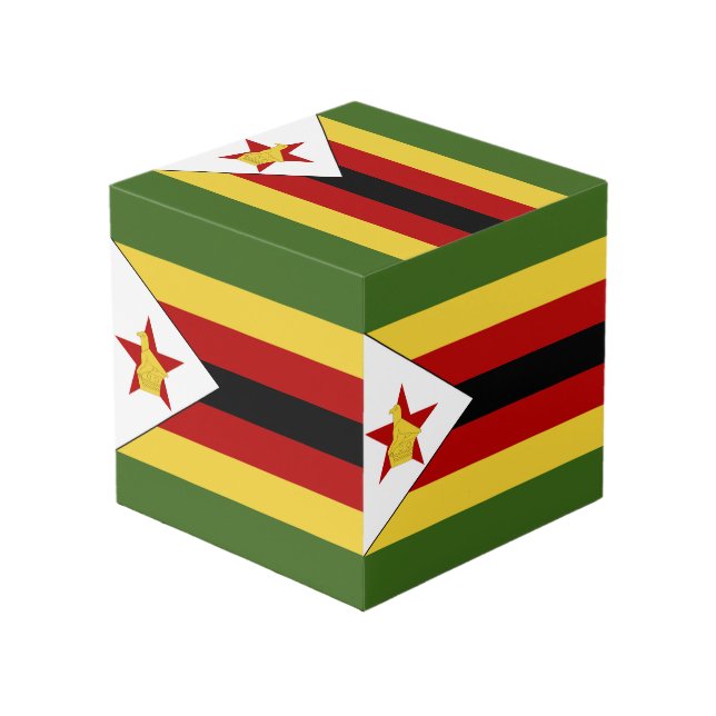 Zimbabwe flag cube (Front Angled)