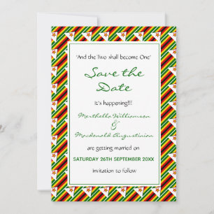 ZIMBABWE FLAG Customized Scripture IT'S HAPPENING! Save The Date