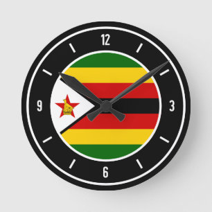 Zimbabwe Flag Elegant Round Clock