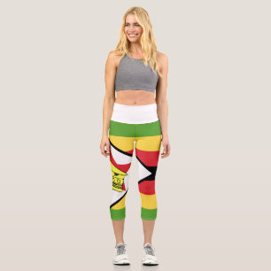 Zimbabwe Flag Emblem Capri Leggings