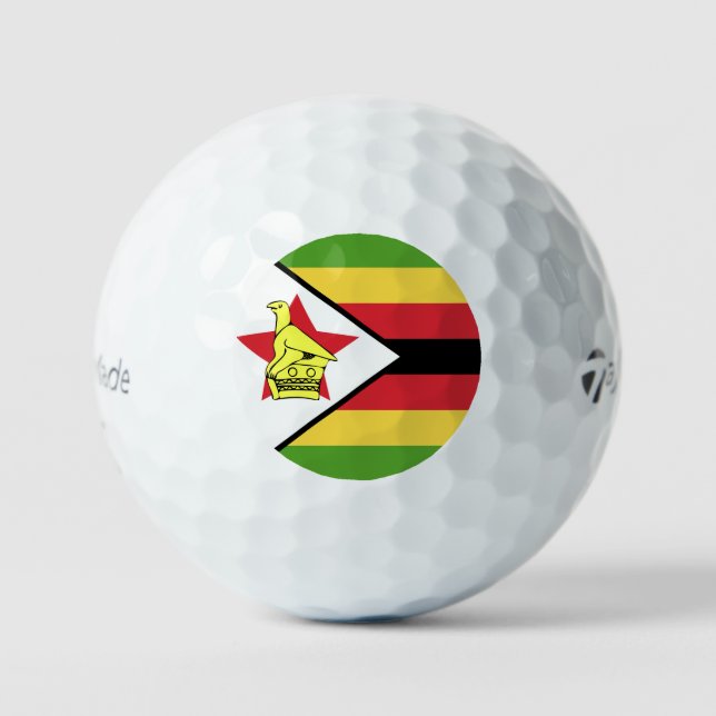 Zimbabwe Flag Emblem Golf Balls (Front)
