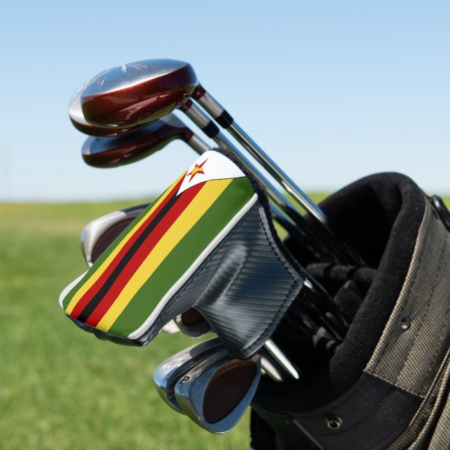 Zimbabwe flag golf head cover (In Situ)