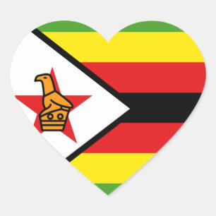 Zimbabwe Flag Heart Sticker