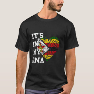 Zimbabwe Flag It's In My DNA Heart Zimbabwean Root T-Shirt