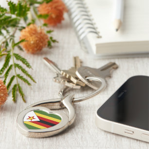 Zimbabwe flag key ring