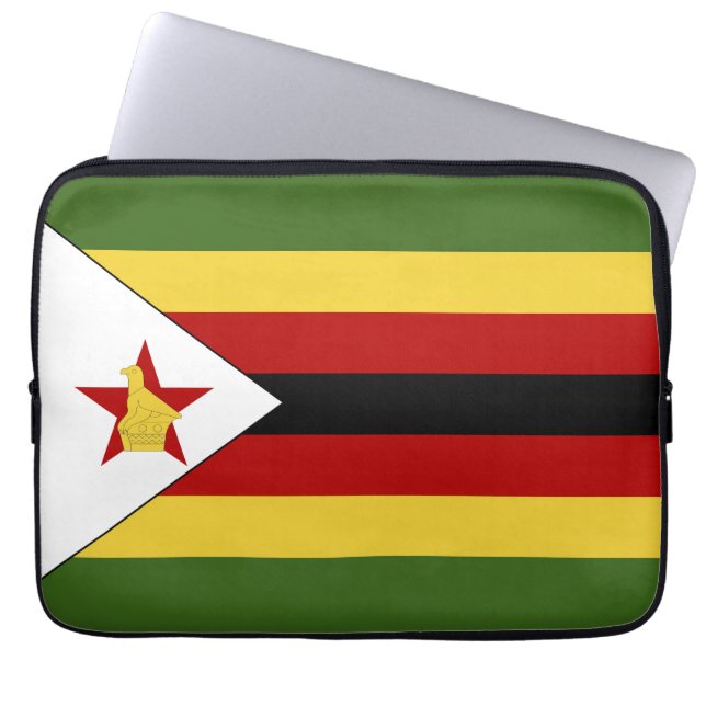 Zimbabwe flag laptop sleeve (Front)