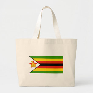 zimbabwe flag large tote bag