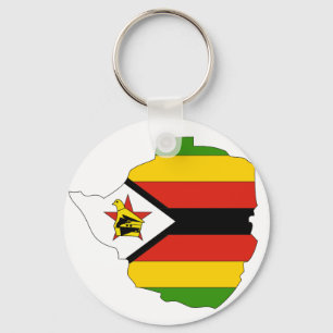 Zimbabwe flag map key ring