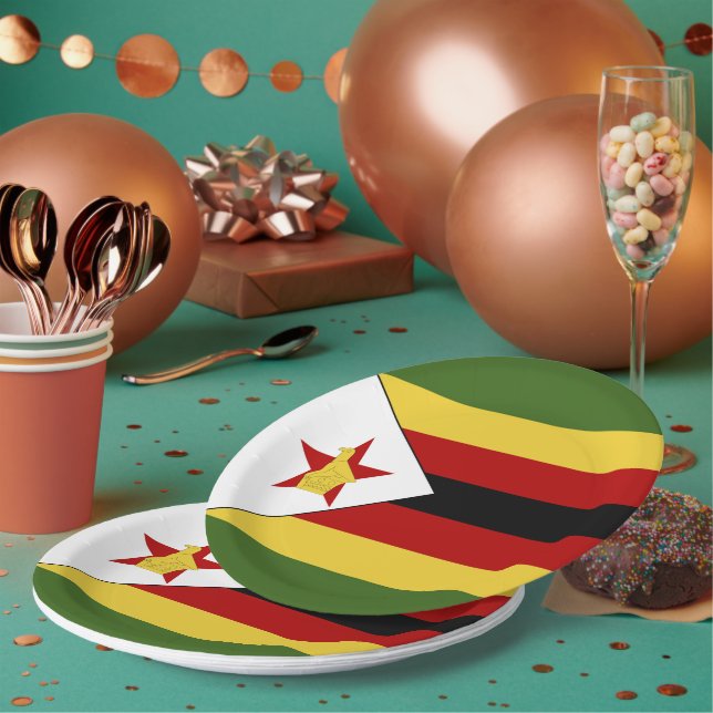 Zimbabwe flag paper plate (Multi)