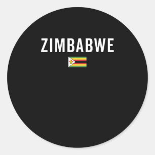 Zimbabwe Flag - Patriotic Flag Classic Round Sticker