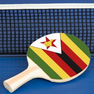 Zimbabwe flag ping pong paddle