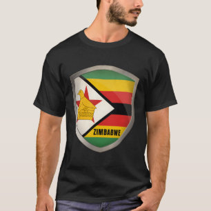 Zimbabwe Flag Pride Soccer Badge Vintage T-Shirt
