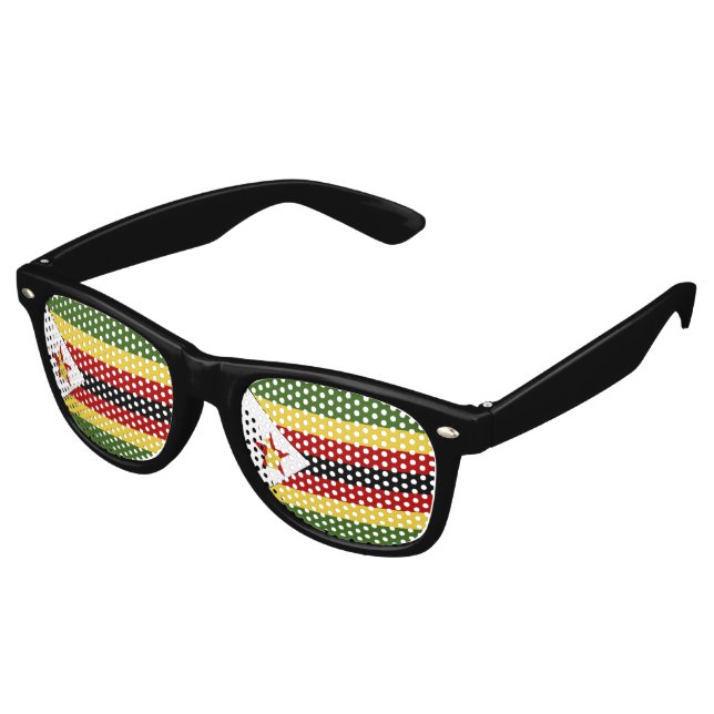 Zimbabwe flag retro sunglasses (Angled)