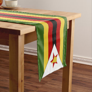 Zimbabwe flag short table runner