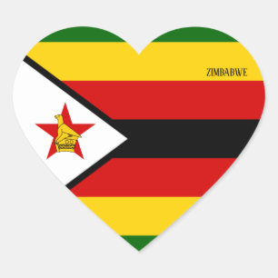 Zimbabwe Flag Splendid Patriotic Heart Sticker