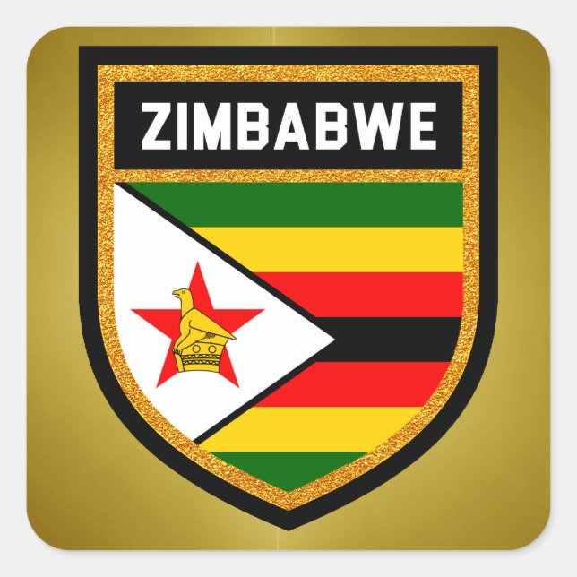 Zimbabwe Flag Square Sticker (Front)
