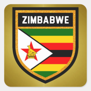 Zimbabwe Flag Square Sticker