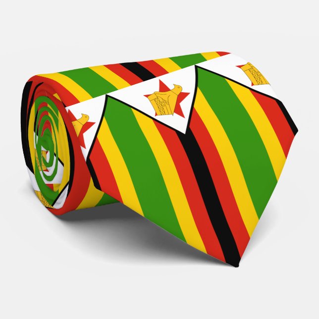 zimbabwe flag tie (Rolled)